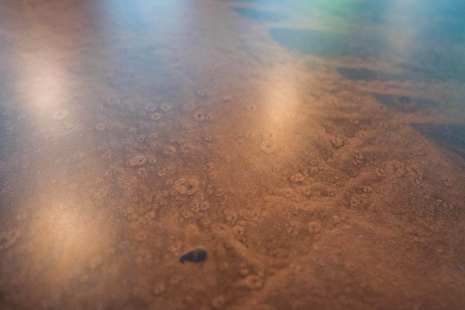 Hand-worked movement, close up