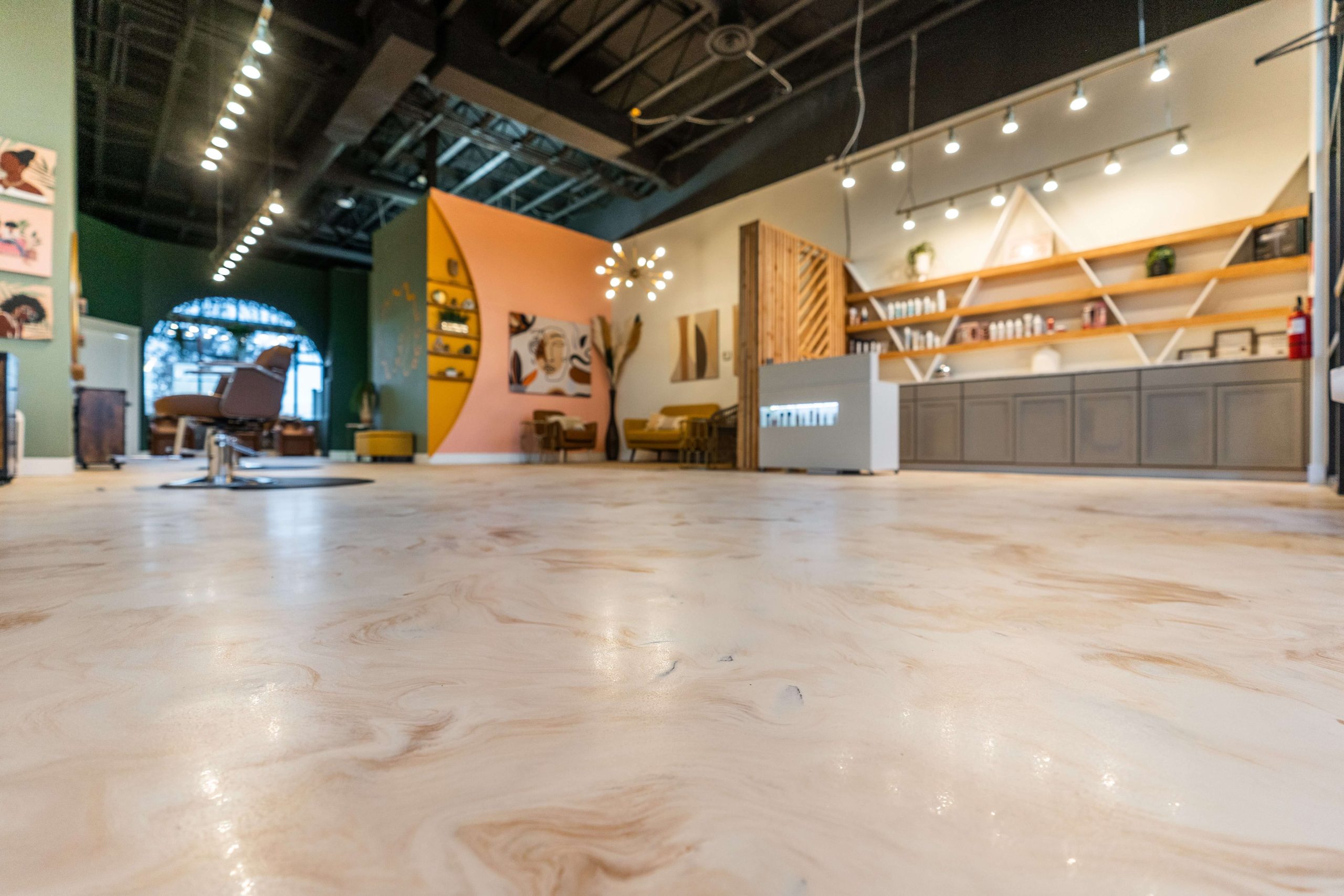 System example - full salon floor, one seamless pour