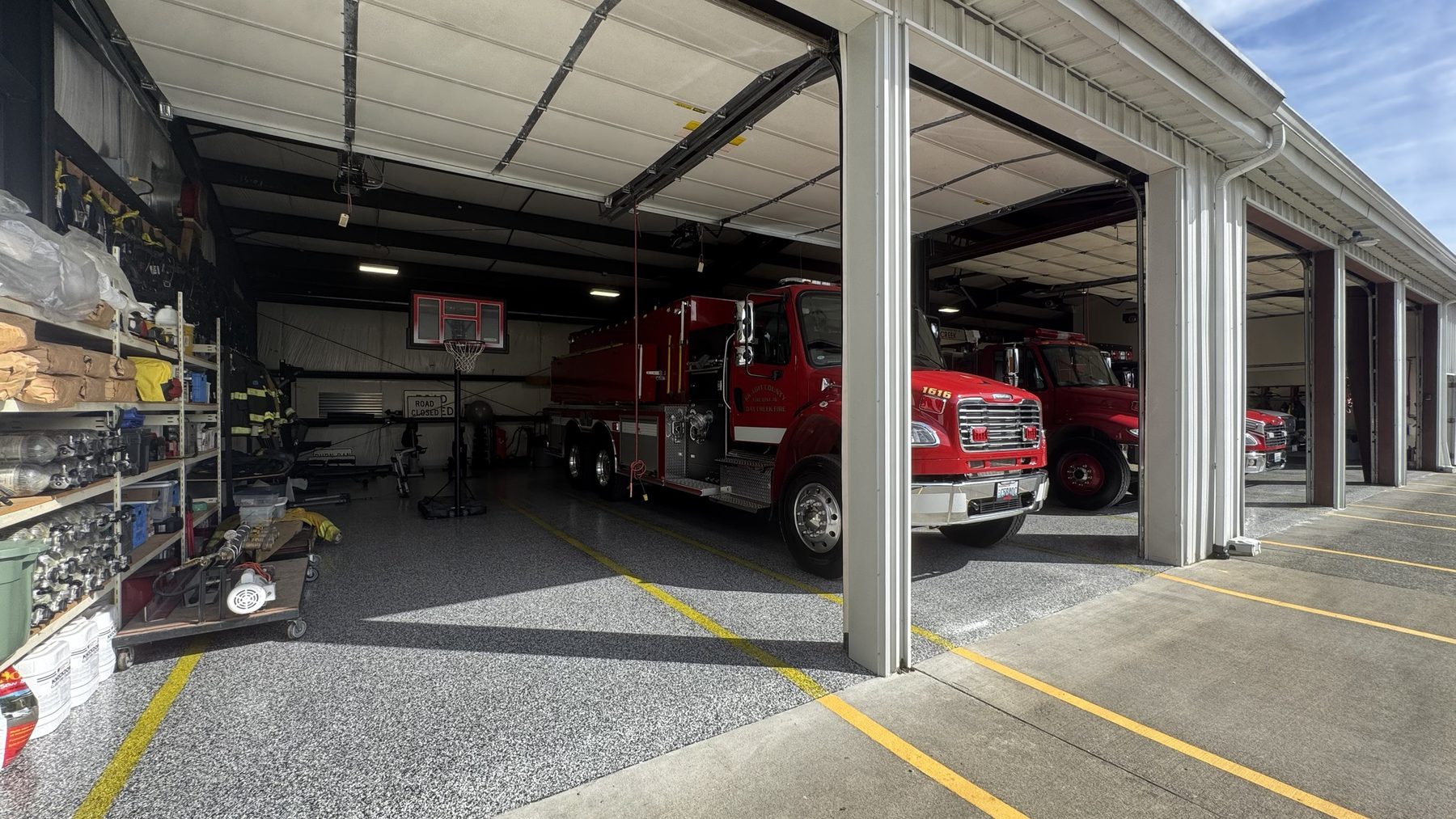 Fire station apparatus bays back in service