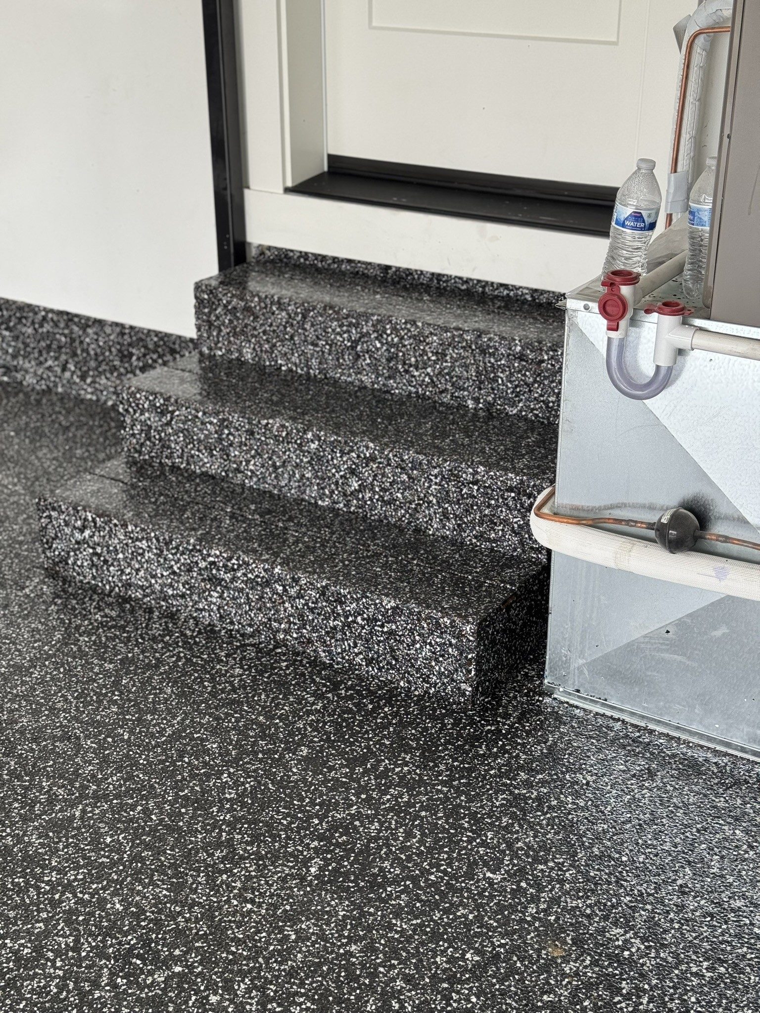 Black and white flake stairs