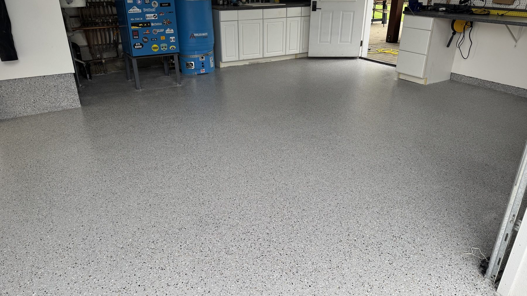 Gray flake utility garage