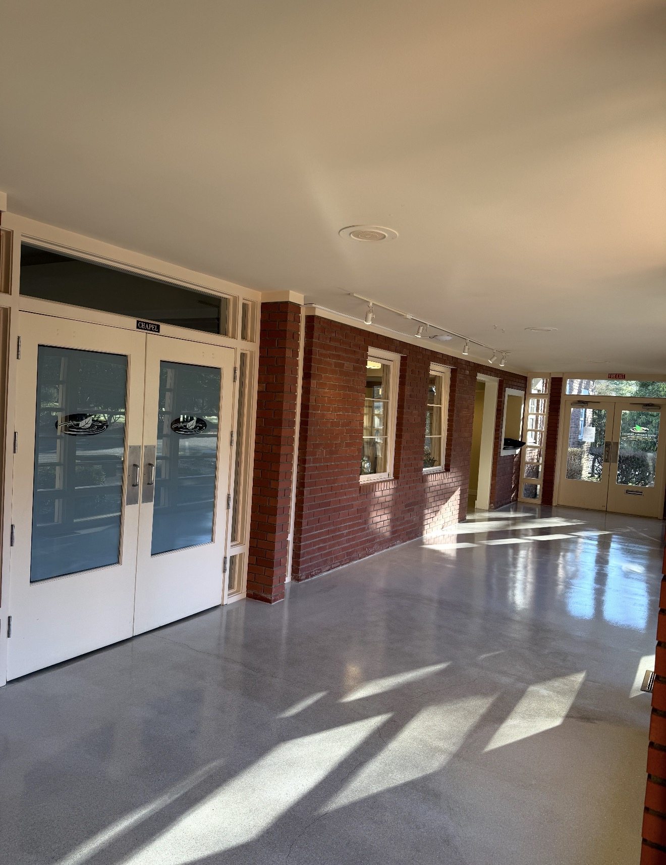 Grind and seal - chapel lobby, ground and sealed in place