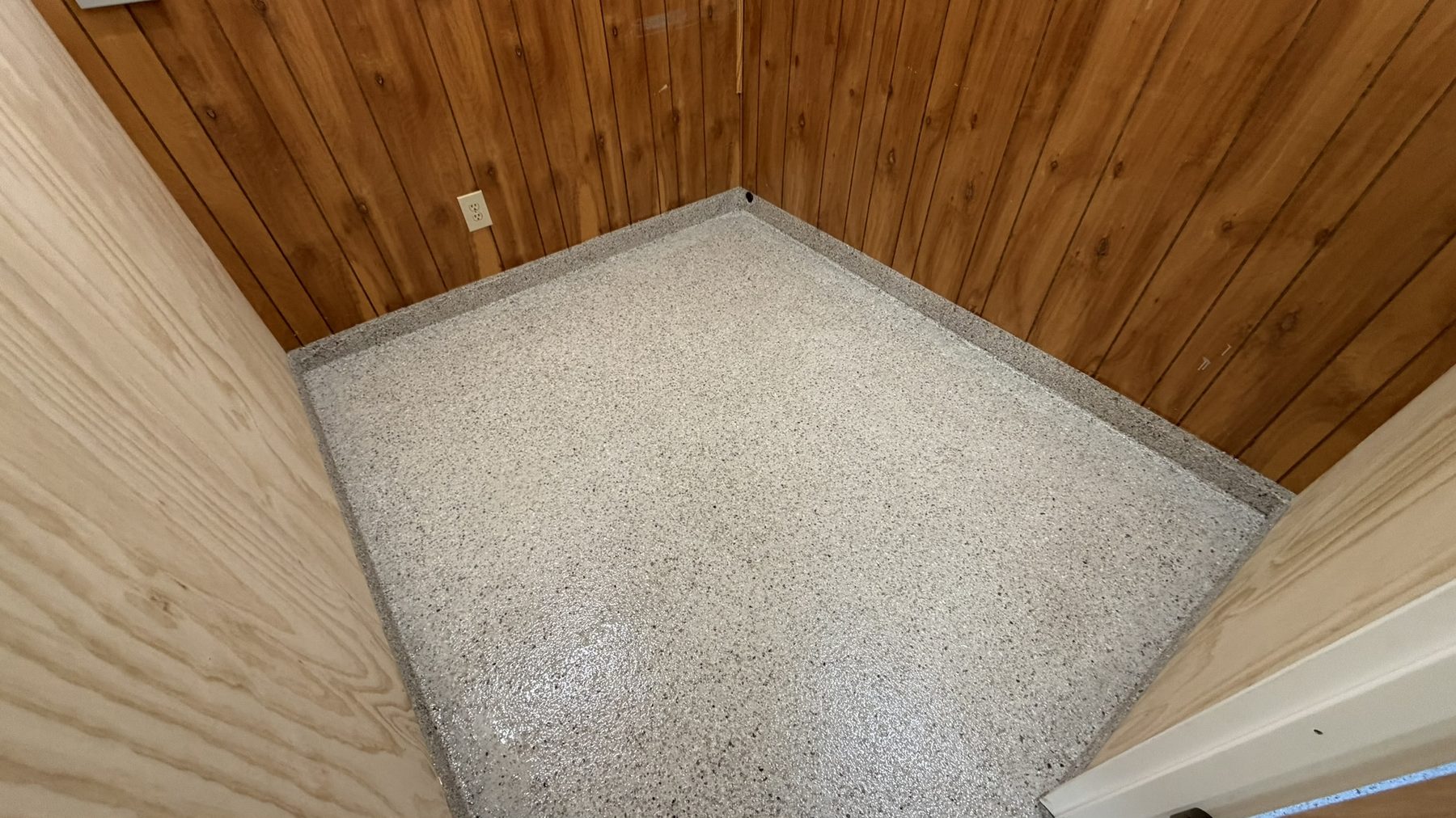Our install - cove base detail, no seams for liquid or odor
