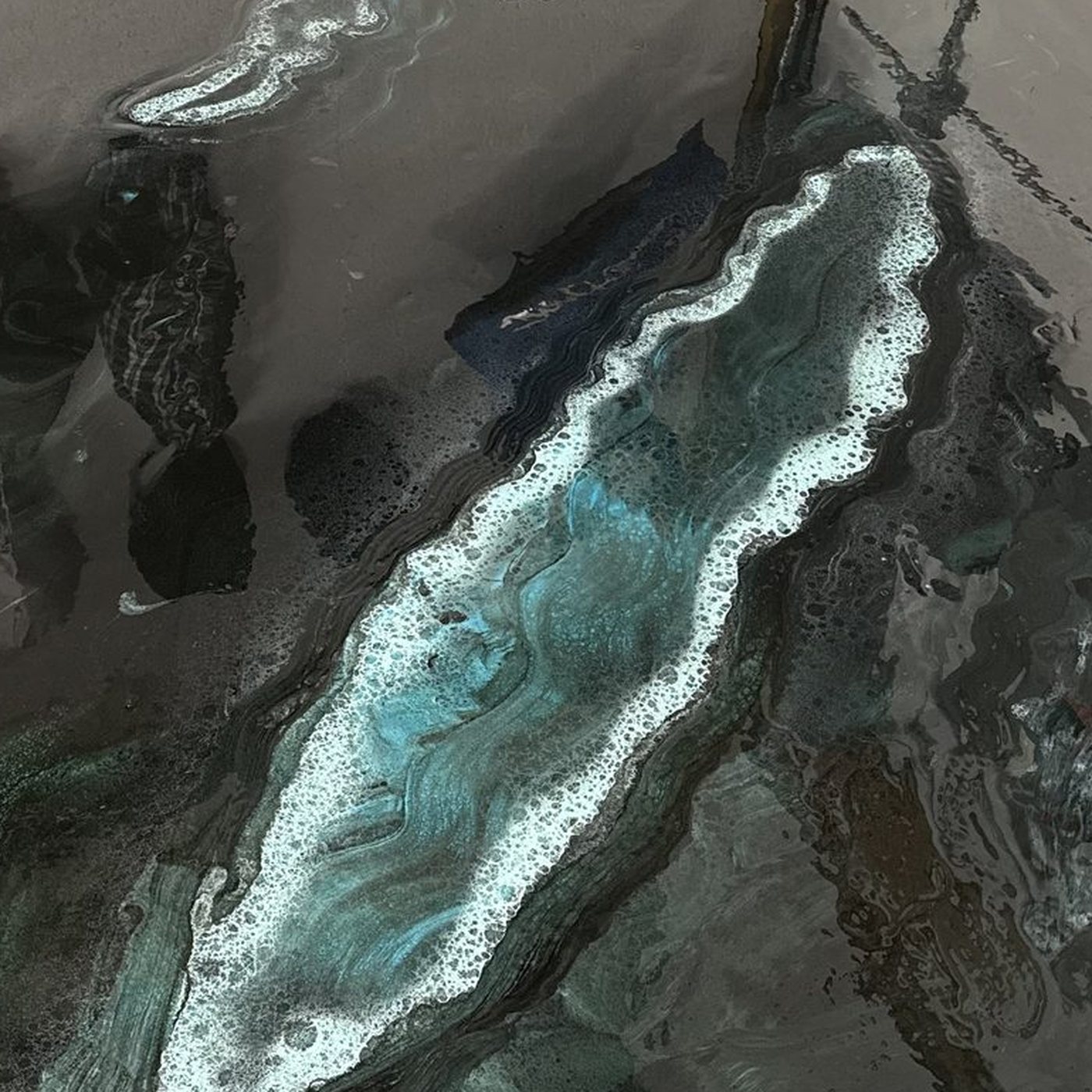 Shop sample - black & teal metallic