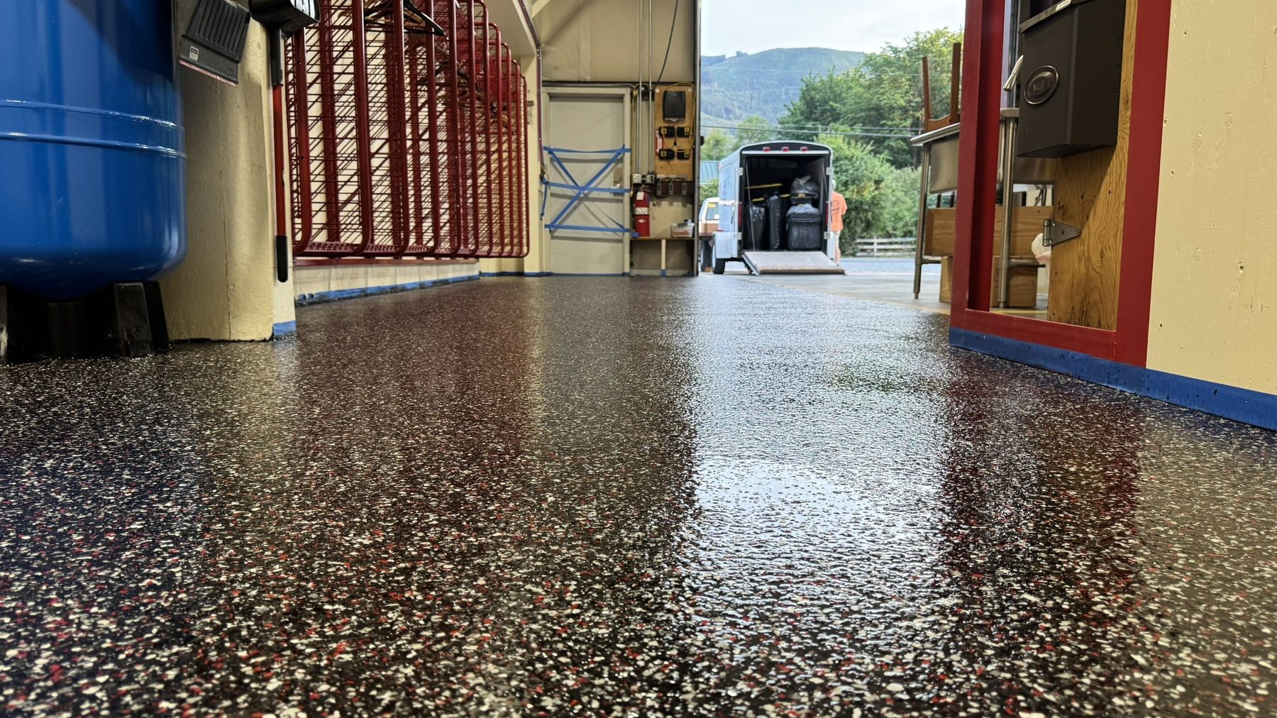 Fire station personnel side - fresh top coat