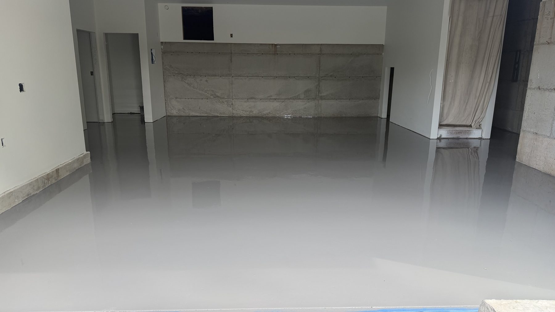 Solid gray going down - new construction