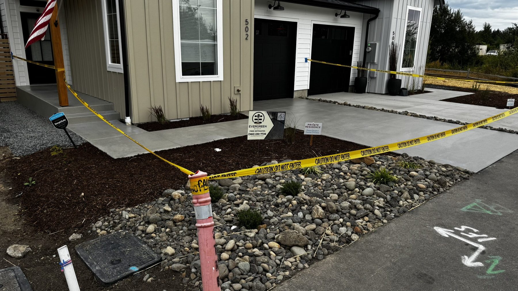 Concrete overlay driveway and walkway